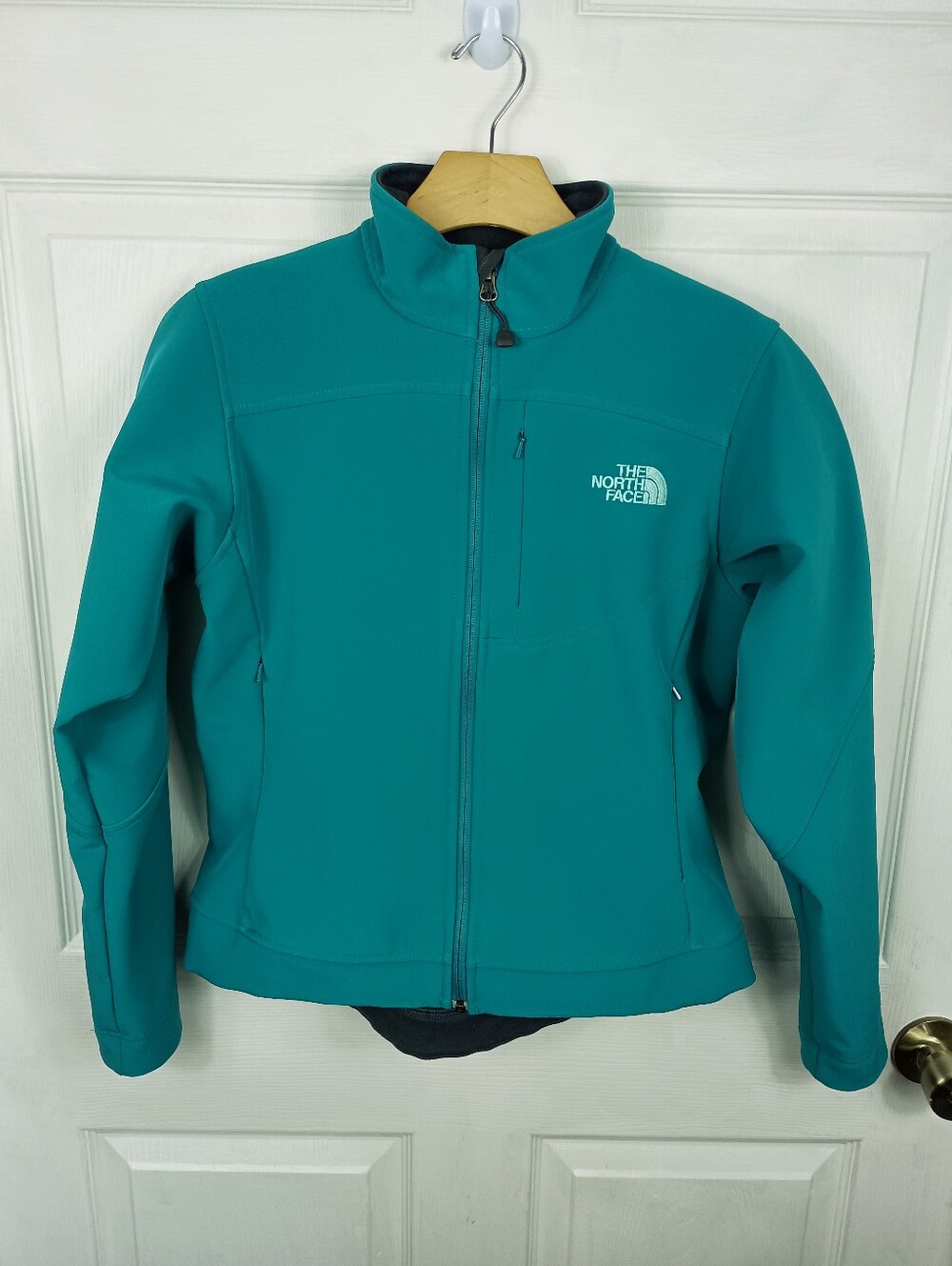 North Face Jacket Small Womens Teal Green Apex Bionic Full Zip Wind Water Resist